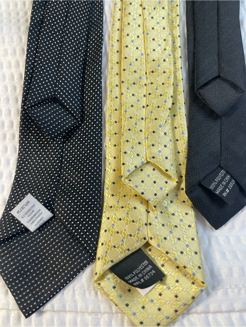 Boys Clip-On Tie Bundle – 3 Ties – Black & Yellow Dress Neck Ties